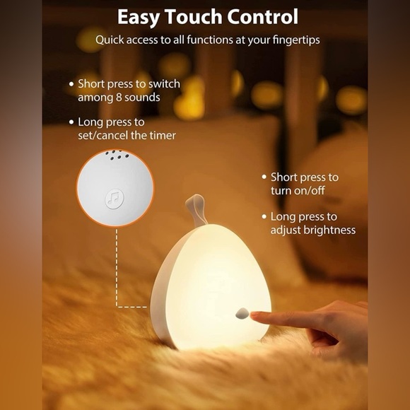 Portable Rechargeable Bedside Lamp with built in Sound Machine - Picture 3 of 4